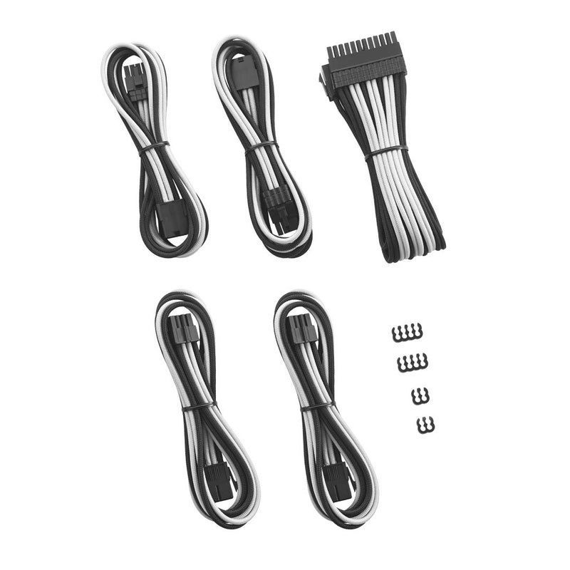 CableMod 8+8 Series Pro ModFlex Sleeved Cable Extension Kit (Black + White) - Image 2